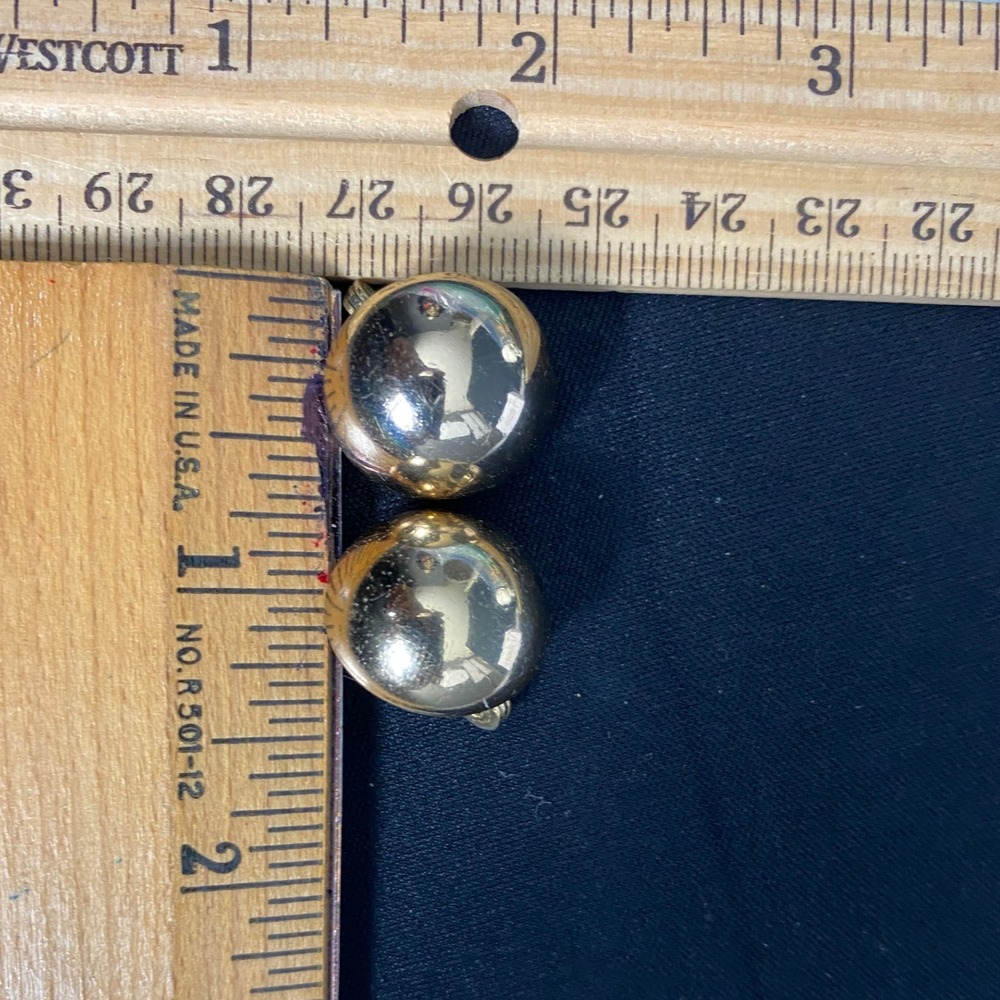 Gold Tone Oval Clip On Earrings‎ Shiny Dome Statement Women's Fashion Jewelry